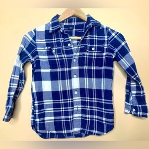 Gap Kids Shirt Size Small 6-7 Shirt Fannel Black Cream Button Down Long Sleeve